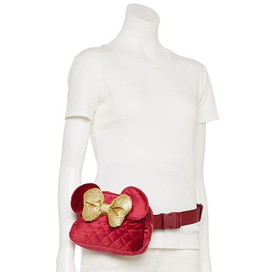 Disney's Minnie Mouse Quilted Bow Detailed Velvet Waist Pack