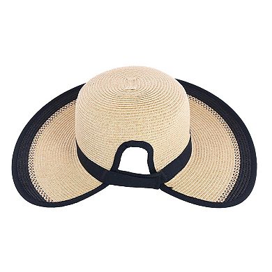Karen Keith Women's Toyo Braid Sun Hat With Ponytail Opening In Back