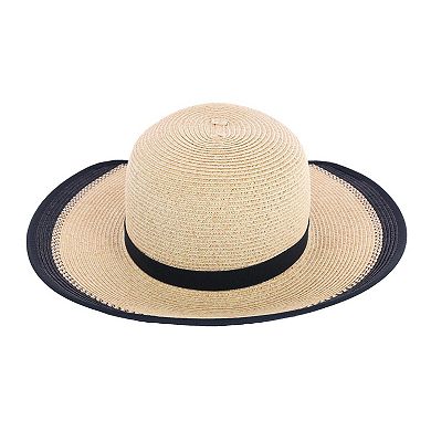 Karen Keith Women's Toyo Braid Sun Hat With Ponytail Opening In Back