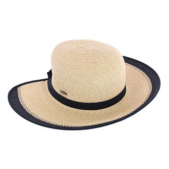 Karen Keith Women's Toyo Braid Sun Hat With Ponytail Opening In Back