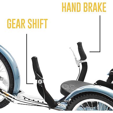 Mobo Cruiser Shift 3-wheel Recumbent Bicycle Trike. Reversible Adult Tricycle Bike