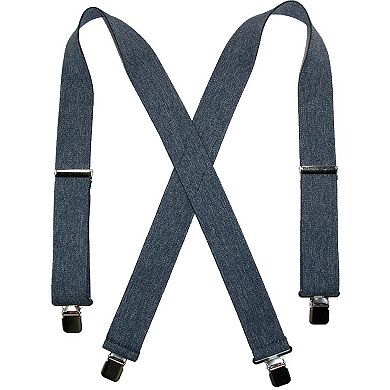 CTM Men's Denim Clip-End 2 Inch Suspenders