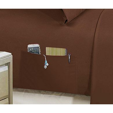 Elegant Comfort 8-pc Leaves Comforter Set- Includes 4-pc Sheet Set With Double Sided Storage Pockets