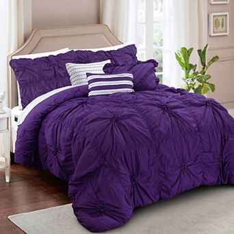 Elegant Comfort 12 pc Amy Oversized Comforter Set Includes 6 pc Sheet Set With Sided Storage Pockets