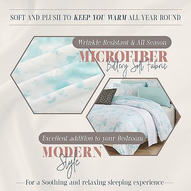 Elegant Comfort 10-pc Tie-dye Comforter Set, Includes 6-pc Sheet Set With Sided Storage Pockets