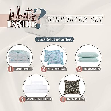 Elegant Comfort 10-pc Tie-dye Comforter Set, Includes 6-pc Sheet Set With Sided Storage Pockets