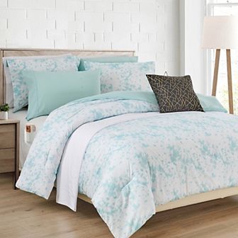 Elegant Comfort 10 pc Tie-dye Comforter Set, Includes 6 pc Sheet Set With Sided Storage Pockets