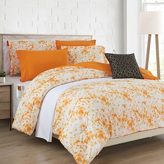 Elegant Comfort 10 pc Tie-dye Comforter Set, Includes 6 pc Sheet Set With Sided Storage Pockets