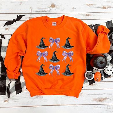 Coquette Purple Bow Witch Hat Sweatshirt