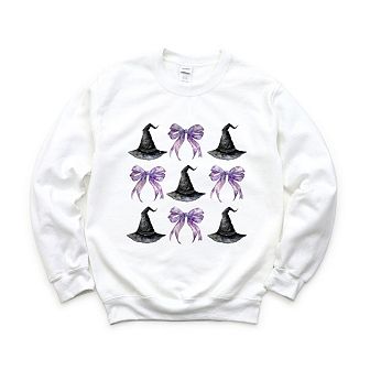 Coquette Purple Bow Witch Hat Sweatshirt