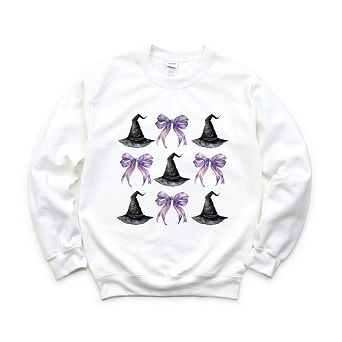 Coquette Purple Bow Witch Hat Sweatshirt