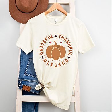 Simply Sage Market Grateful Thankful Blessed Circle Short Sleeve Tee