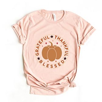 Simply Sage Market Grateful Thankful Blessed Circle Short Sleeve Tee