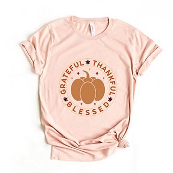 Simply Sage Market Grateful Thankful Blessed Circle Short Sleeve Tee