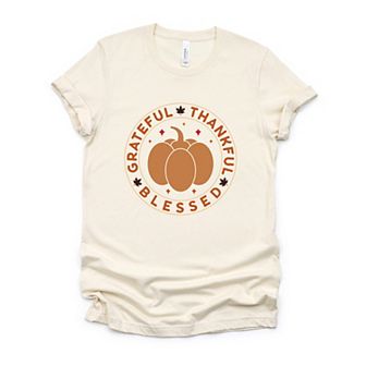 Simply Sage Market Grateful Thankful Blessed Circle Short Sleeve Tee