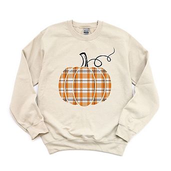 Orange Plaid Pumpkin Sweatshirt