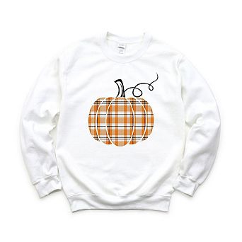 Orange Plaid Pumpkin Sweatshirt
