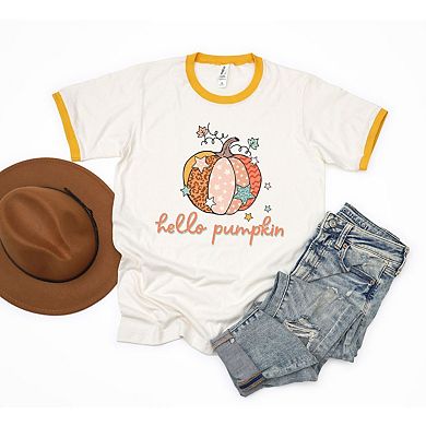 Hello Pumpkin Colorful Stars Ringer Tee