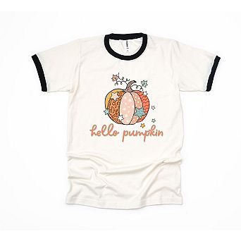 Hello Pumpkin Colorful Stars Ringer Tee