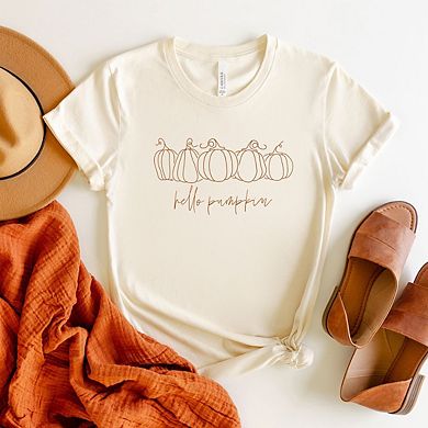 Simply Sage Market Hand Drawn Hello Pumpkin Short Sleeve Tee
