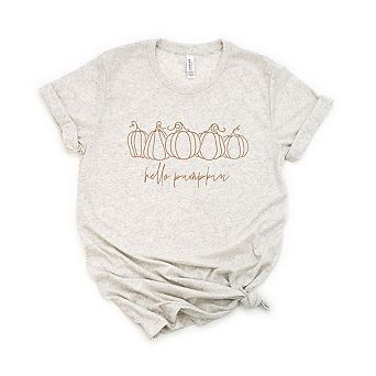 Simply Sage Market Hand Drawn Hello Pumpkin Short Sleeve Tee