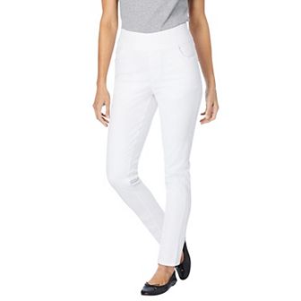 Woman Within Plus Size Tall Slim-Leg Pull-On Gap-Free Stretch-Denim Jeans