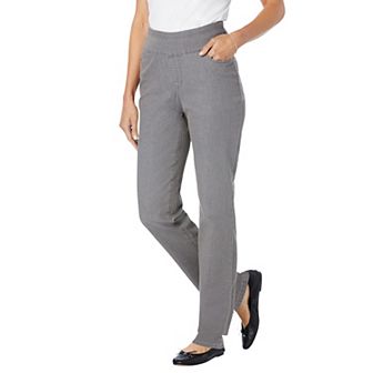 Woman Within Plus Size Tall Pull-On Straight-Leg Gap-Free Stretch Denim Jeans