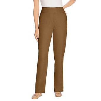 Woman Within Plus Size Tall Pull-On Straight-Leg Gap-Free Stretch Denim Jeans