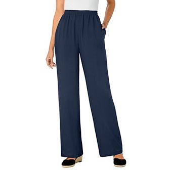 Woman Within Plus Size Tall Pull-On Elastic Waist Soft Pants