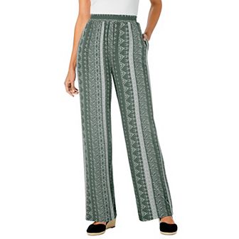 Woman Within Plus Size Tall Pull-On Elastic Waist Soft Pants