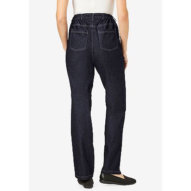Woman Within Plus Size Tall Perfect Side Elastic Denim Jean