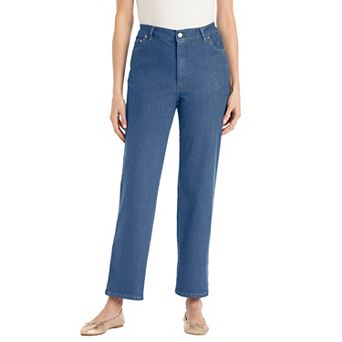 Woman Within Plus Size Tall Stretch Denim Wide-Leg Five-Pocket Jeans