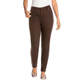 Woman Within Plus Size Tall Slim-Leg Stretch Comfort Denim Five-Pocket Jeans