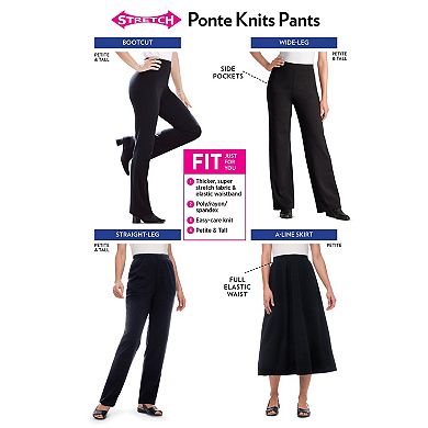 Woman Within Plus Size Stretch Ponte Knit Pull-On Wide-Leg Pants
