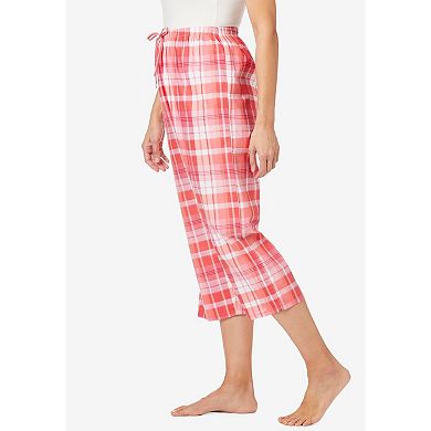 Dreams & Co. Plus Size Woven Sleep Capri Pant