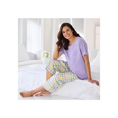 Dreams & Co. Plus Size Woven Sleep Capri Pant