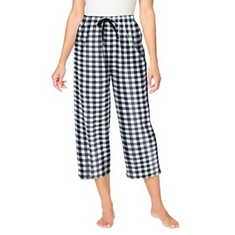 Dreams & Co. Plus Size Woven Sleep Capri Pant