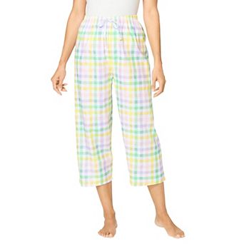 Dreams & Co. Plus Size Woven Sleep Capri Pant