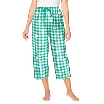Dreams & Co. Plus Size Woven Sleep Capri Pant