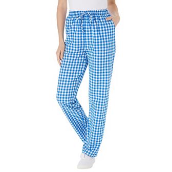 Woman Within Plus Size Tall Seersucker Pull-On Elastic-Waist Pants