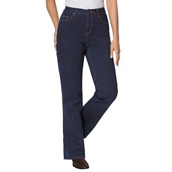 Woman Within Plus Size Tall Bootcut Stretch Comfort Denim Five-Pocket Jeans