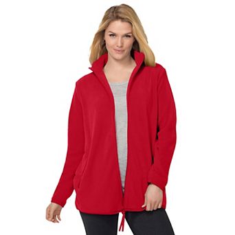 Woman Within Plus Size Zip-Front Microfleece Jacket