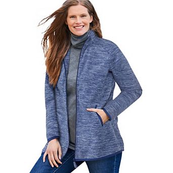 Woman Within Plus Size Zip-Front Microfleece Jacket