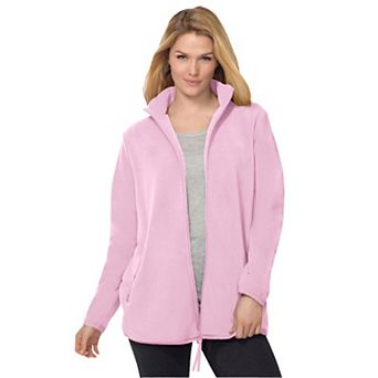 Woman Within Plus Size Zip-Front Microfleece Jacket