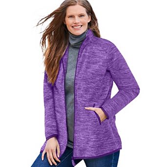 Woman Within Plus Size Zip-Front Microfleece Jacket