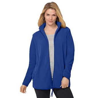 Woman Within Plus Size Zip-Front Microfleece Jacket