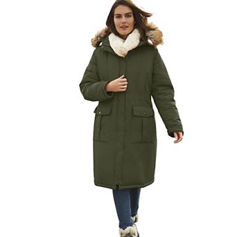 Woman Within Plus Size The Arctic Parka In Knee Length