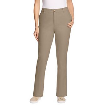 Woman Within Plus Size Tall Adjustable Waist Straight-Leg Chino