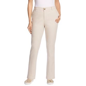 Woman Within Plus Size Tall Adjustable Waist Straight-Leg Chino