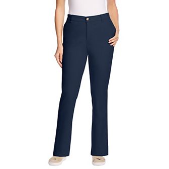 Woman Within Plus Size Tall Adjustable Waist Straight-Leg Chino